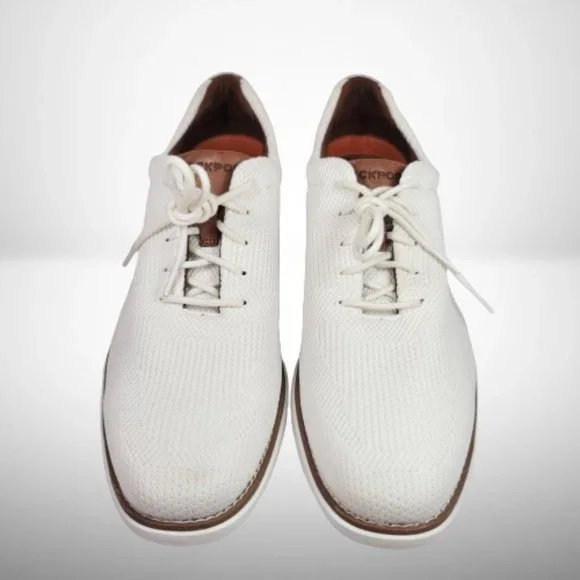 ROCKPORT GARETT MESH LACEUP WHITE W/TAN SNEAKERS / SHOES / OXFORD ROCKPORT GARETT MESH LACEUP WHITE W/TAN SNEAKERS / SHOES  main image 2